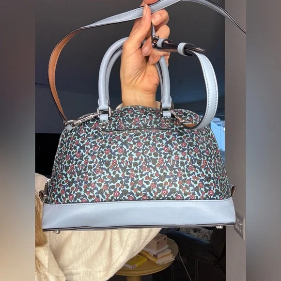 Coach Mini Sierra Dome Satchel Blue Floral - Picture 7 of 17